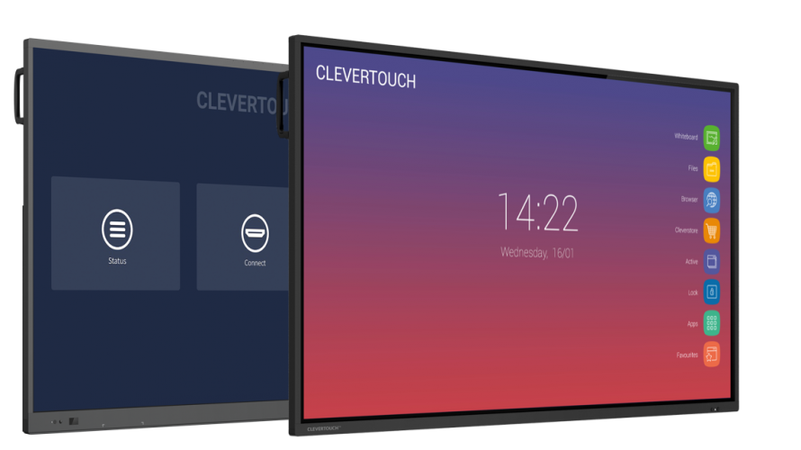 Photos de deux écrans interactifs Clevertouch